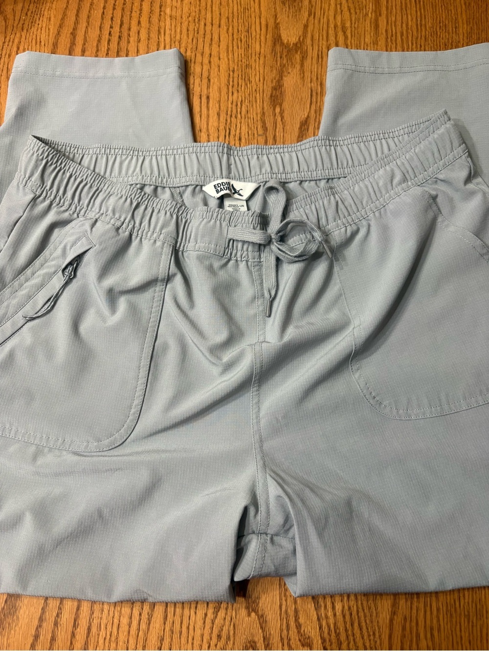 Eddie Bauer Light Gray Drawstring Joggers size large